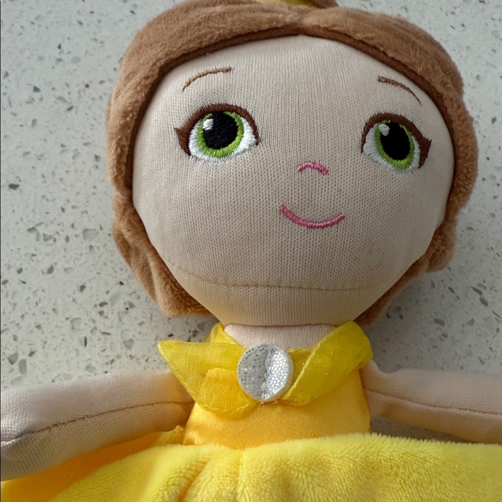 Disney Belle Plush Security Blanket Doll with Yellow and Purple Dress - Picture 4 of 7